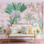 Amazonia design in standard colourway on custom pink painted xuan paper. Photography by Mariam Medvedeva